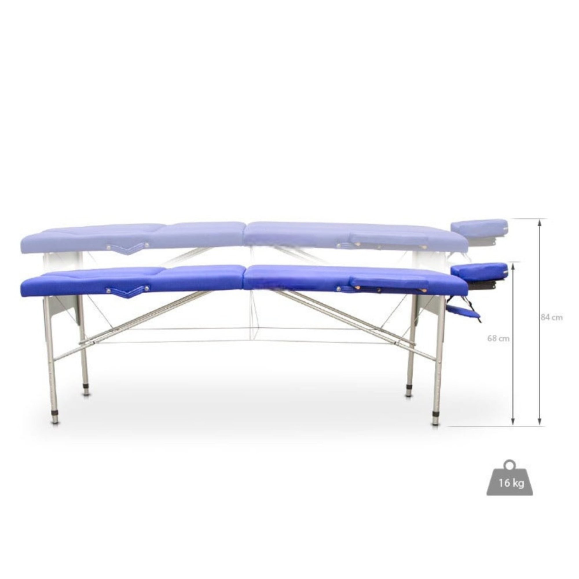 Table de massage pliante en aluminium 194 x 70 cm avec dossier inclinable - 5 coloris